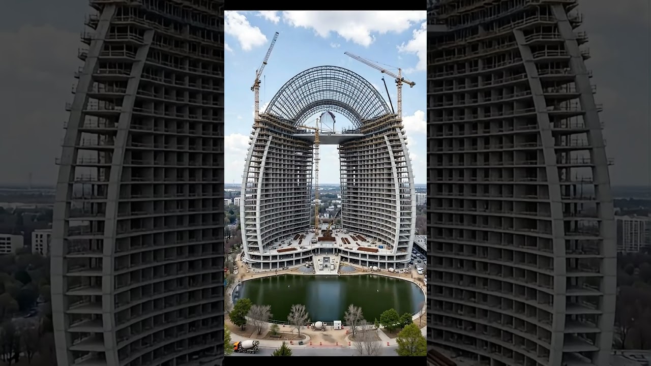 From Ground Zero to Iconic Arch Tower #construction  #timelapse  #megaprojects  #architecture