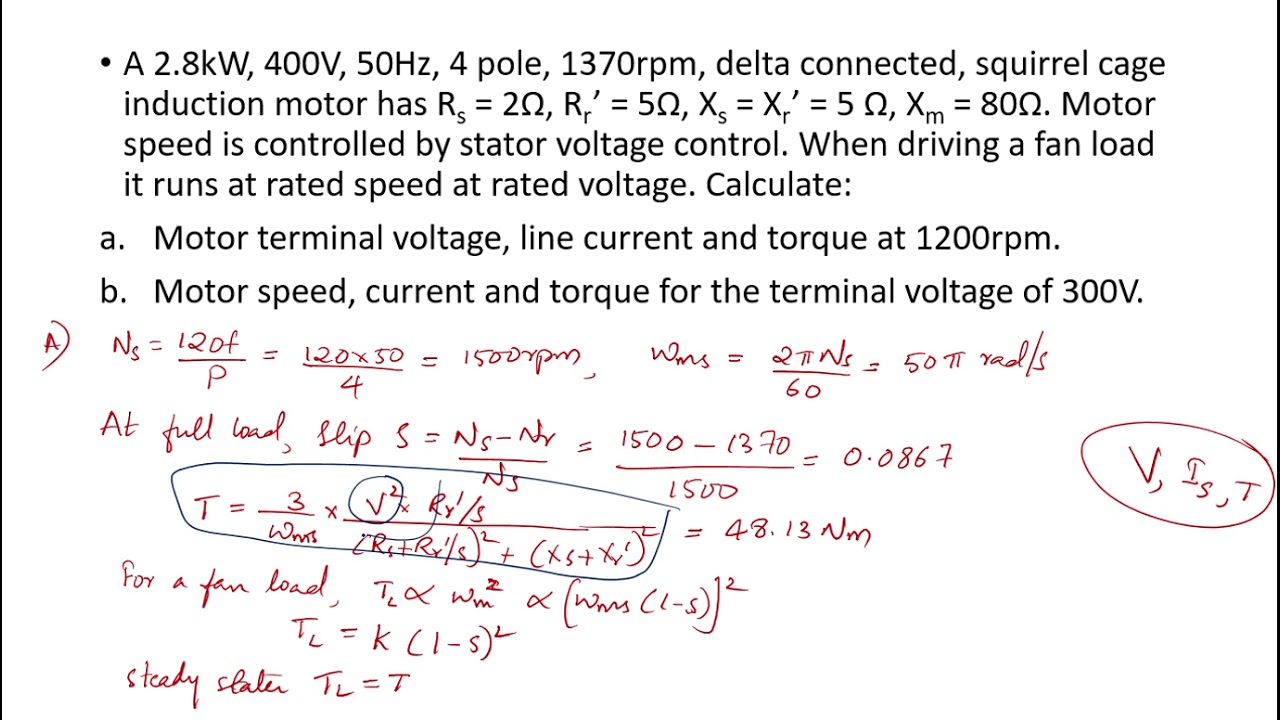 Electric Drives - Module 4 - Problem on stator voltage control in induction motor