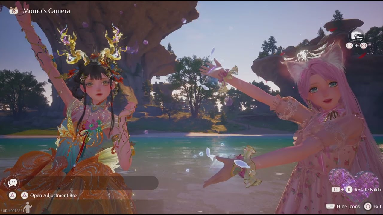Infinity Nikki_playing with my friend Yola in Serenity Islands and in my house