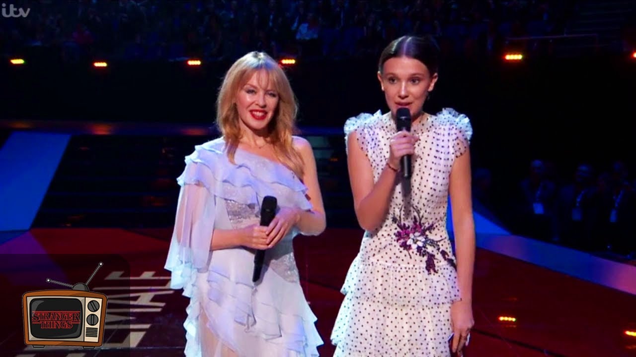 Millie Bobby Brown & Kylie Minogue Presents Award at the BRIT Awards to Dua Lipa