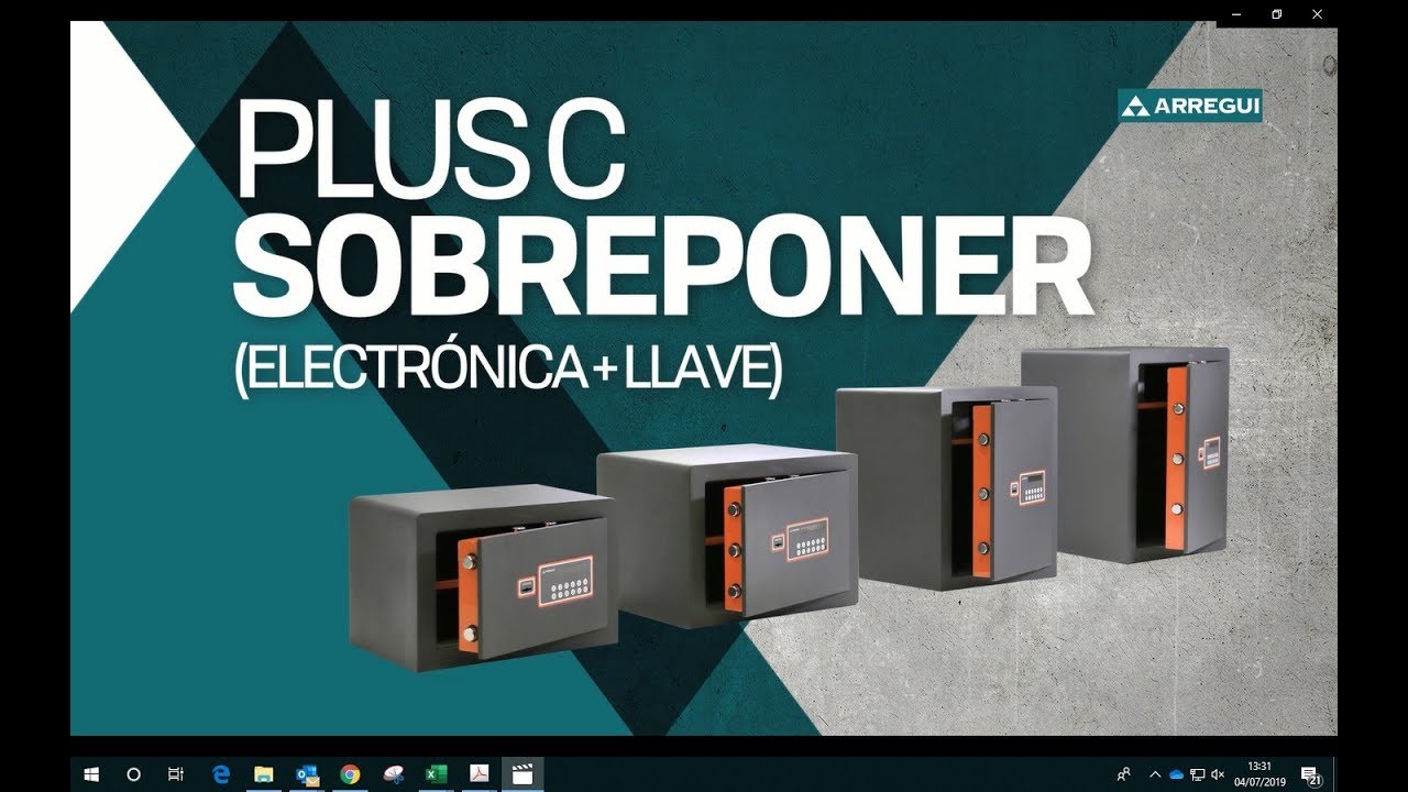Caja fuerte certificada de sobreponer PLUS C de ARREGUI (apertura electrónica + llave)