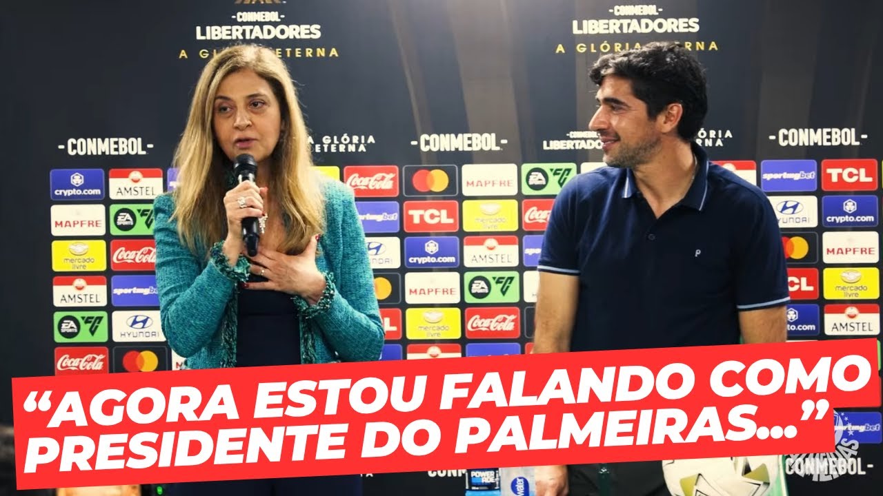 Leila Pereira invade coletiva de Abel Ferreira e faz pronunciamento
