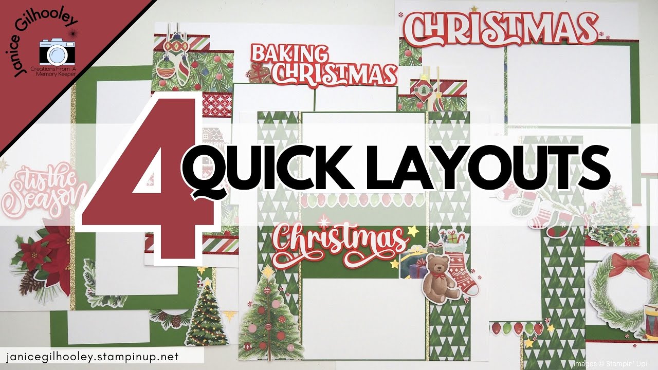 4 Quick & Easy Christmas Scrapbook Layouts