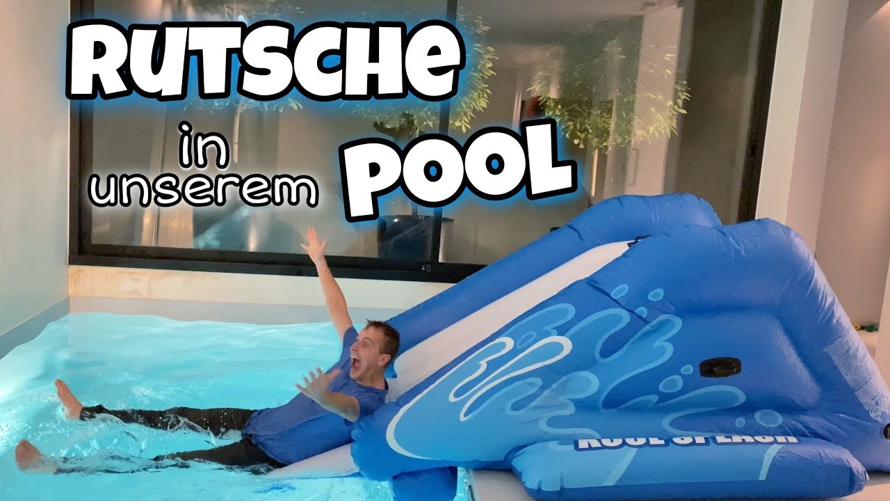 aufblasbare XXL Rutsche in unserem Pool 😳