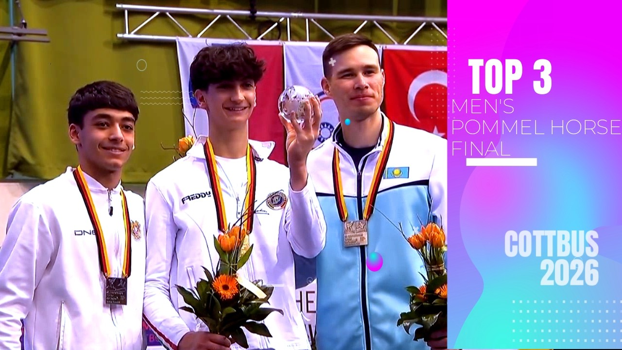 Top 3 in Men's Pommel Horse Final - 2026 Cottbus Gymnastics Apparatus World Cup