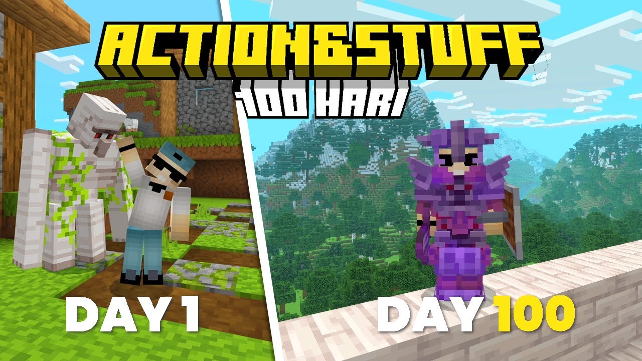 100 Hari Minecraft Bedrock ACTION & STUFF