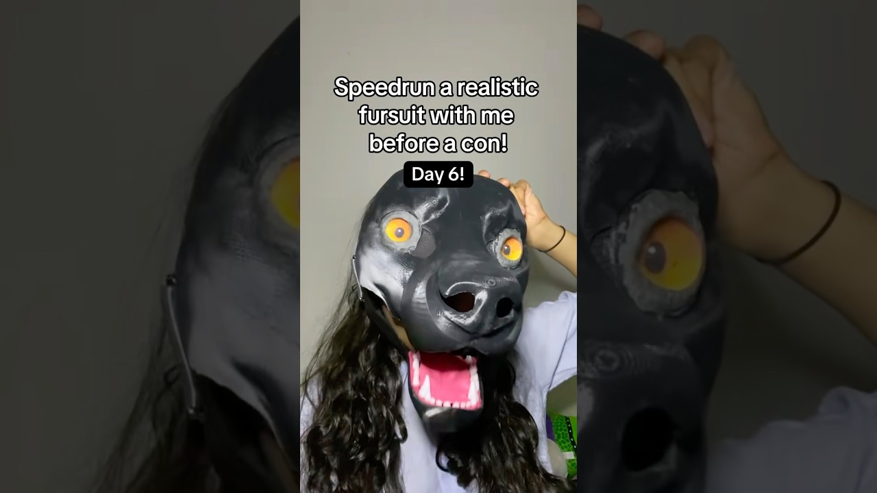 Day 6 of speedrunning my realistic canine fursuit head before a con! #furry #fursuit #fursuitmaker