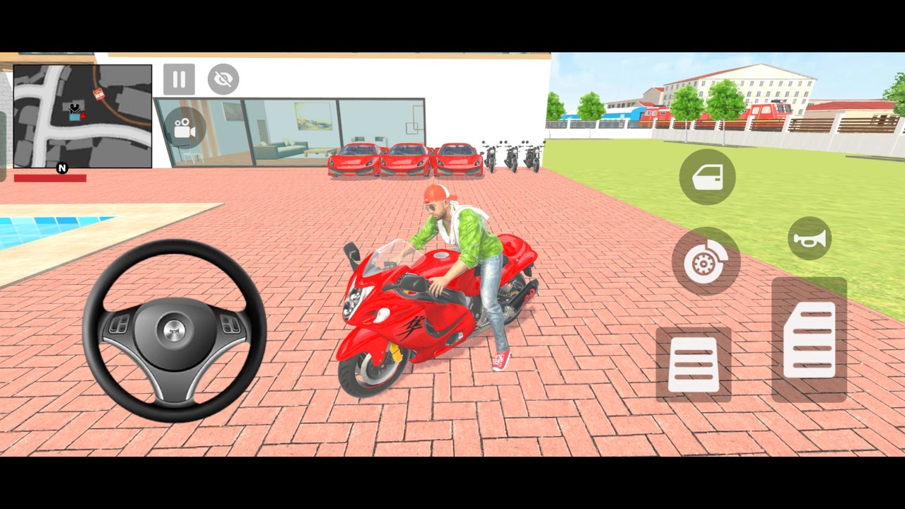 Car Bike Game: Franklin ordered an Indian Green Splander and drives a new Indian Police Gadi in Game