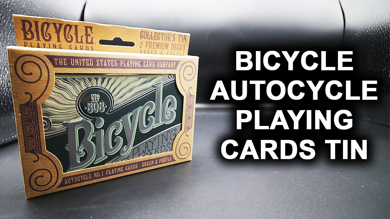 Обзор колоды &mdash; Bicycle AutoCycle № 1 Фиолетовые и зелёные игральные карты [HD]