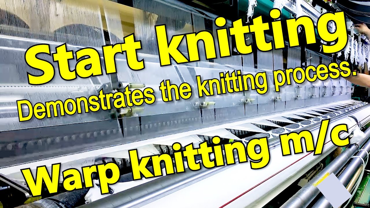 Tricot Warp Knitting Machine Works | Warping Beam to Fabric Production. Karl mayer. 경편기. 트리코트 원단 섬유