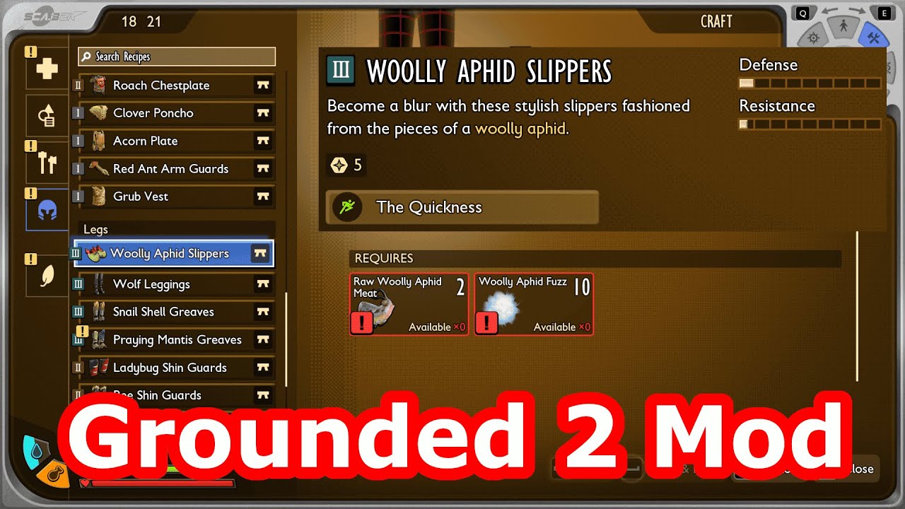 Grounded 2 Woolly Aphid Slippers Mod | Proof of Concept