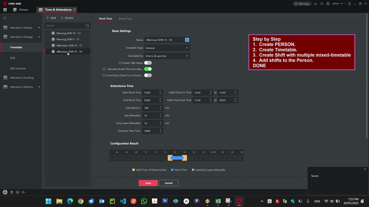 How to Configure Multi Shifts for Staff with HIKVISION IVMS 4200