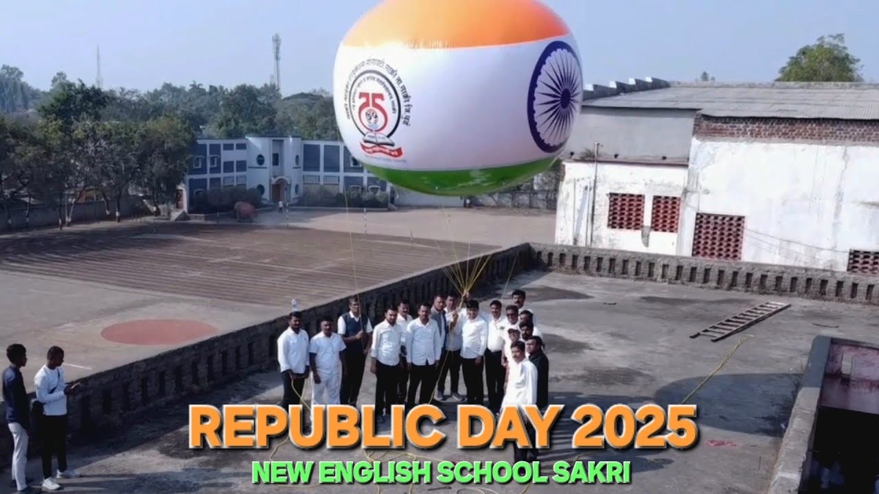 Republic Day Balloon New English School Sakri 2025 #school #republicday #flag #parade
