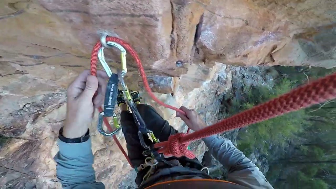 Cleaning overhanging routes using lower out