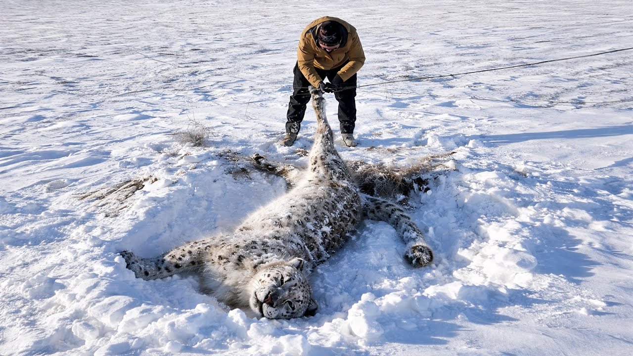 Der Mann sah den Schneeleoparden völlig zugefroren, als er näher kam, geschah etwas Schockierendes