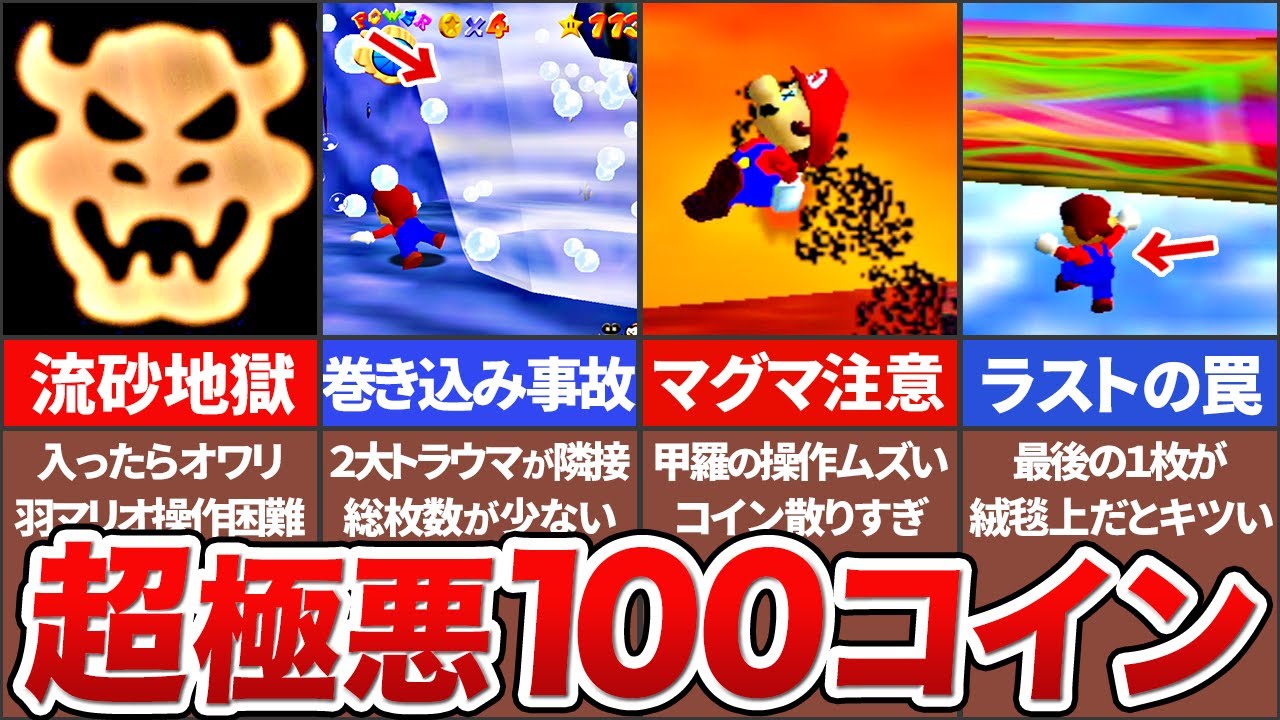 【マリオ64】激ムズすぎた100コイン集めステージTOP6【ゆっくり解説】