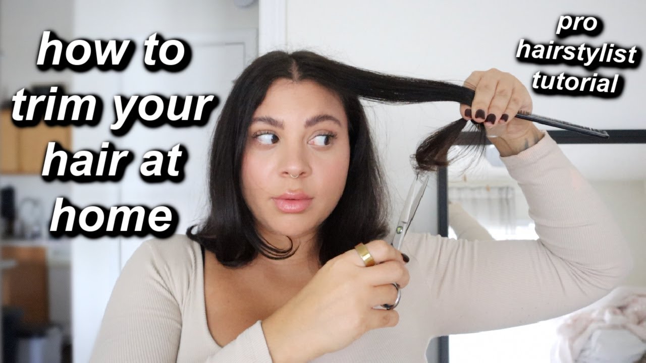 HOW TO TRIM YOUR HAIR AT HOME, REMOVE SPLIT ENDS & USE THINNING SHEARS THE RIGHT WAY | PRO TUTORIAL