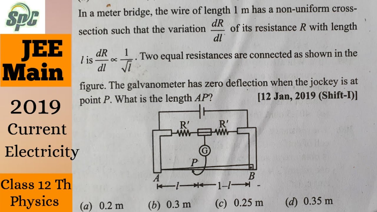 In a meter bridge,  the wire of length 1 m has a non uniform cross section such that the variation d