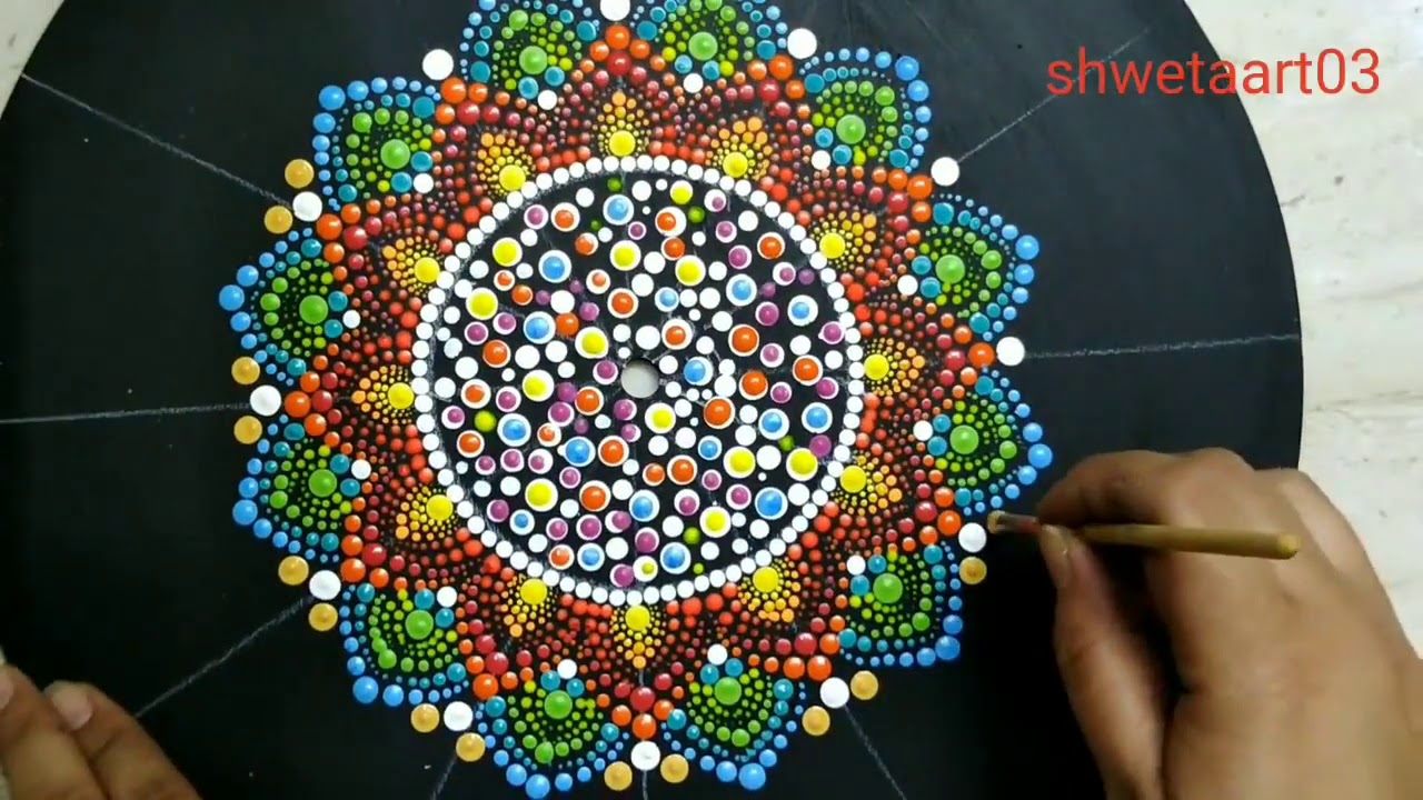 Two beautiful Dot mandala wall clock designs with machine fitting by shwetaart03