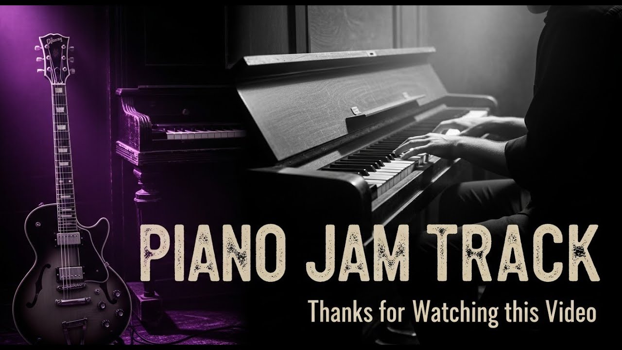 Funky Blues Piano Jam Track for Guitar Players at Medium Speed