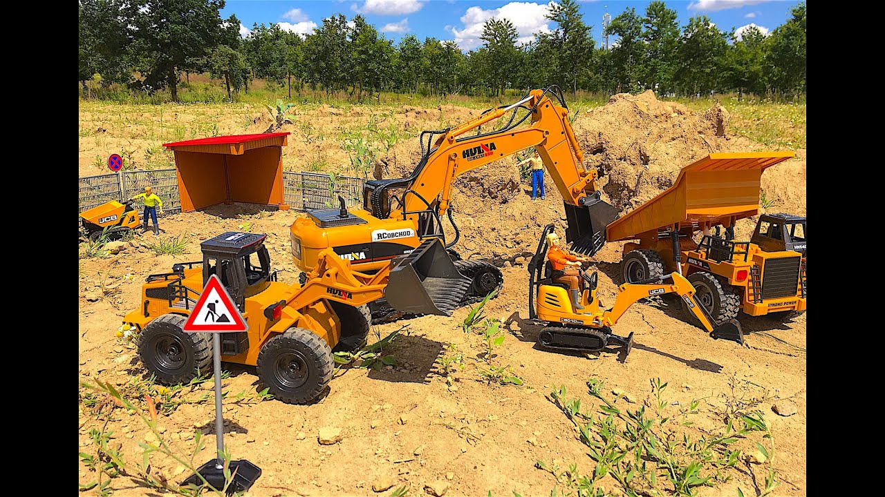 RC HUINA construction company, Excavator, Nakladač, n&aacute;kladn&iacute; auto