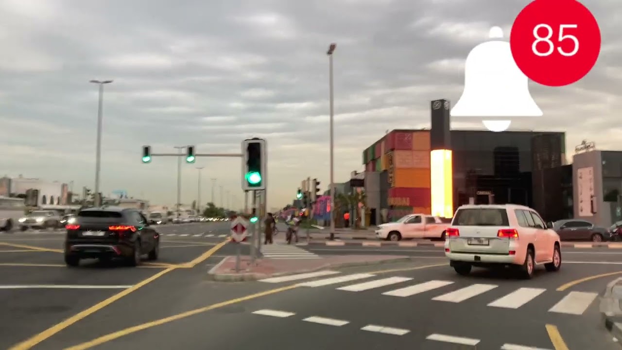 Jumeirah 3 to city walk Dubai drive 4k Al wasl road , box park