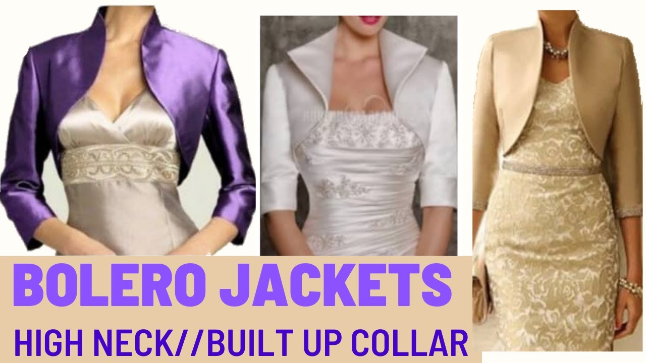 HOW TO CUT AND  SEW BOLERO JACKET (s)/ HIGH COLLAR  BOLERO// HIGH NECK BOLERO.  Detailed