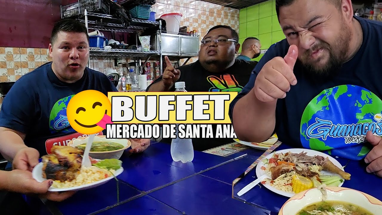 BUFFET DENTRO DEL MERCADO CENTRAL EN SANTA ANA, MUY RICO Y BARATO 🍗🍖🫓🥩🥙🥗 @Camila y Josue Delgado