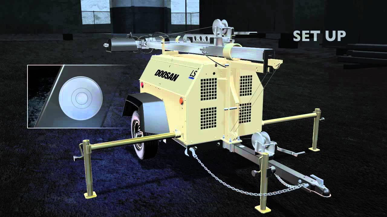 Doosan Portable Power - Light Tower Setup and Operation