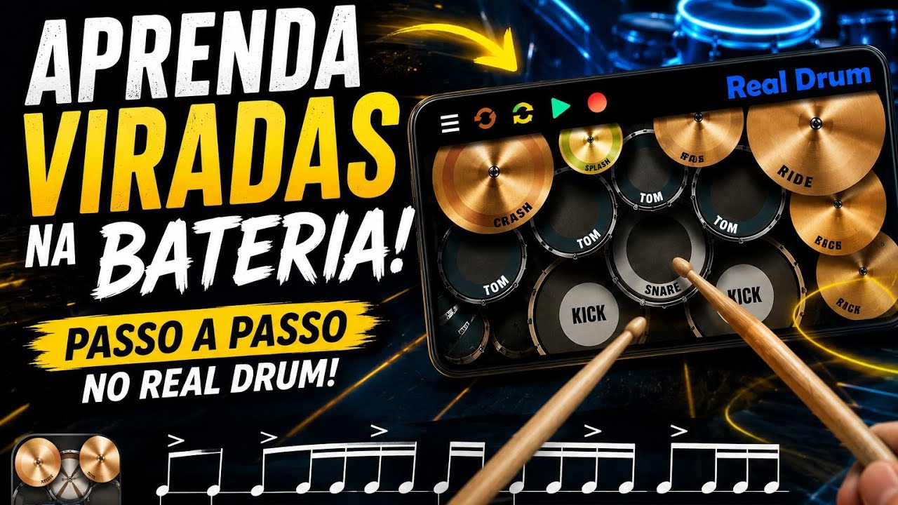 Aprender a Tocar Viradas na Bateria Real Drum Aula #1 | Baterista Mobile O Que Precisa?