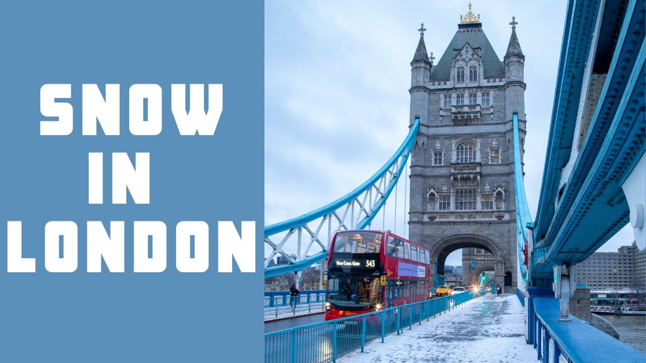 London Snow 2021 - walk over Tower Bridge