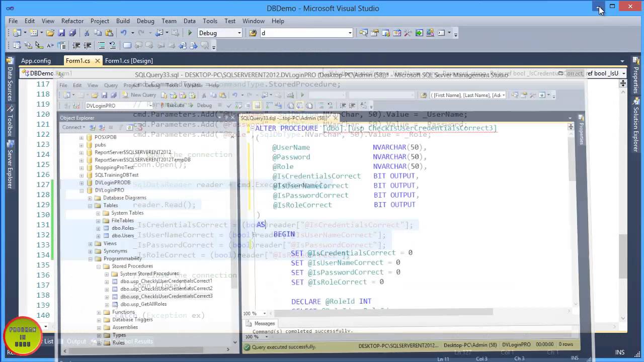 Part 6 - C# Database Programming In Urdu - ExecuteNonQuery() & OUTPUT Parameters