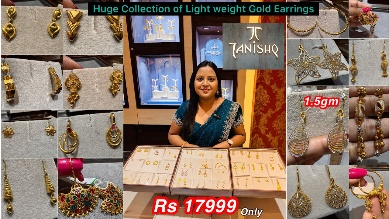 Tanishq Huge Light weight gold stud & drop earring collection for✨Akshay Tritaya special✨| Earrings