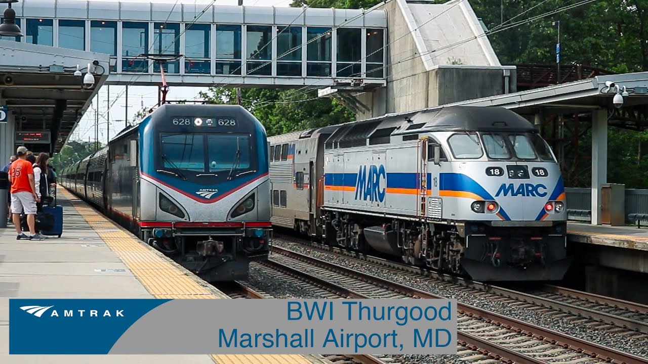 Amtrak and MARC at BWI Airport, MD: June 3rd, 2022
