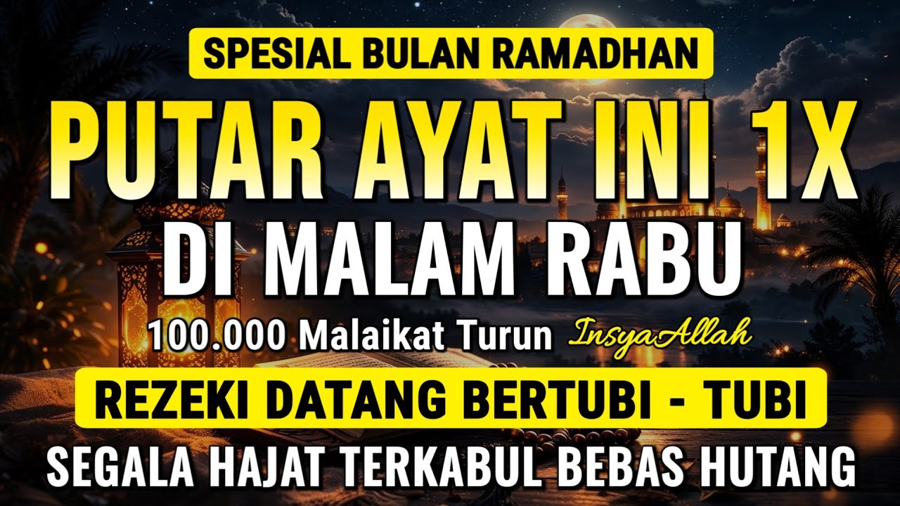 Putar Ayat Ini 1x Di Bulan Ramadhan, Segala Hajat Dikabulkan, Rezeki Datang Tiba-Tiba, Usaha Lancar