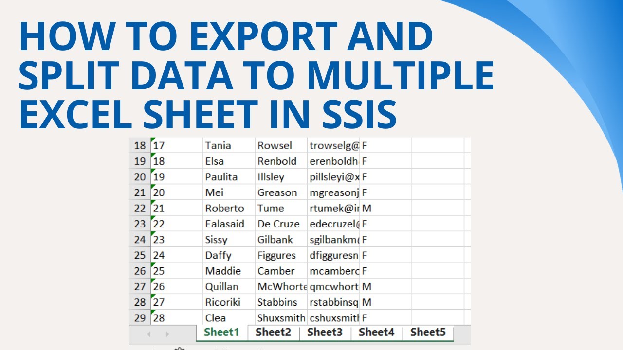 137 How to export and split data to multiple excel sheet in SSIS