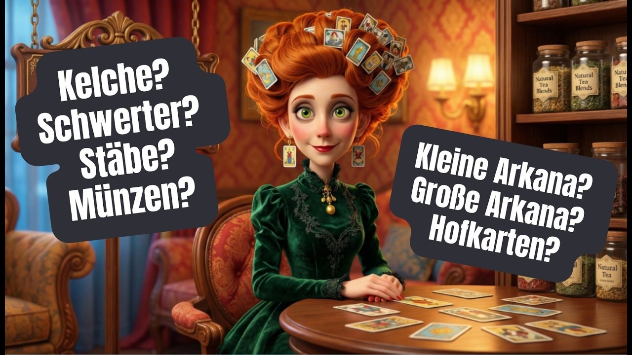 Aufbau des Tarot: Bedeutung große Arkana, kleine Arkana, Hofkarten, Stäbe, Münzen, Kelche, Schwerter