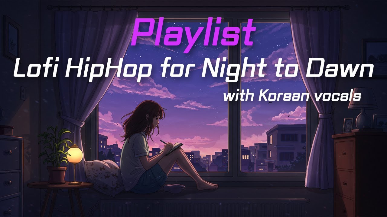 🎧 𝐏𝐥𝐚𝐲𝐥𝐢𝐬𝐭 / Korean Lofi HipHop for Night to Dawn — 16 Calm Ambient Tracks