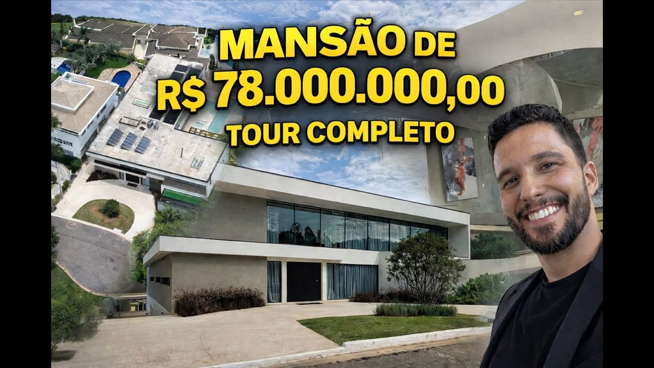 MANSÃO DE R$ 78 MILHÕES UMA DAS CASAS MAIS CARAS DO BRASIL EM ALPHAVILLE SP - DRONE TOUR