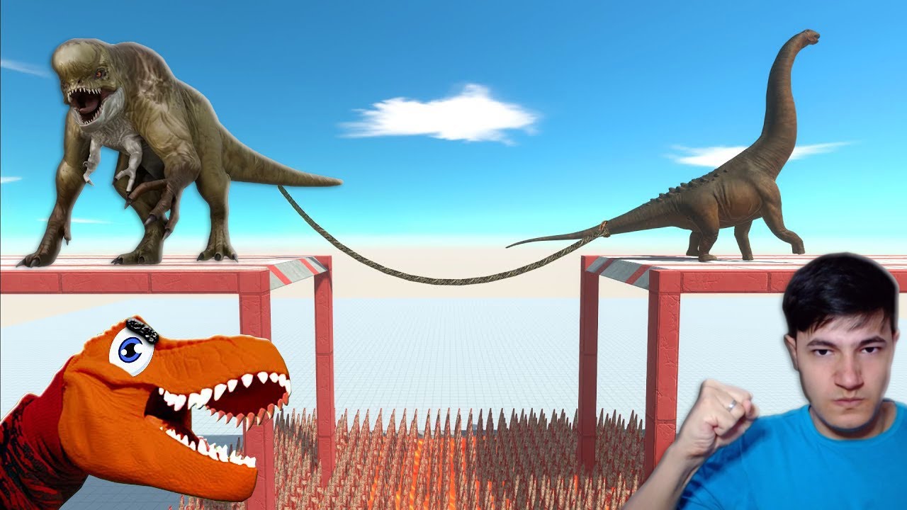 DUELO DOS DINOSSAUROS! CARNIVOROS VS HERBIVOROS! CABO DE GUERRA! Animal Revolt Battle Simulator