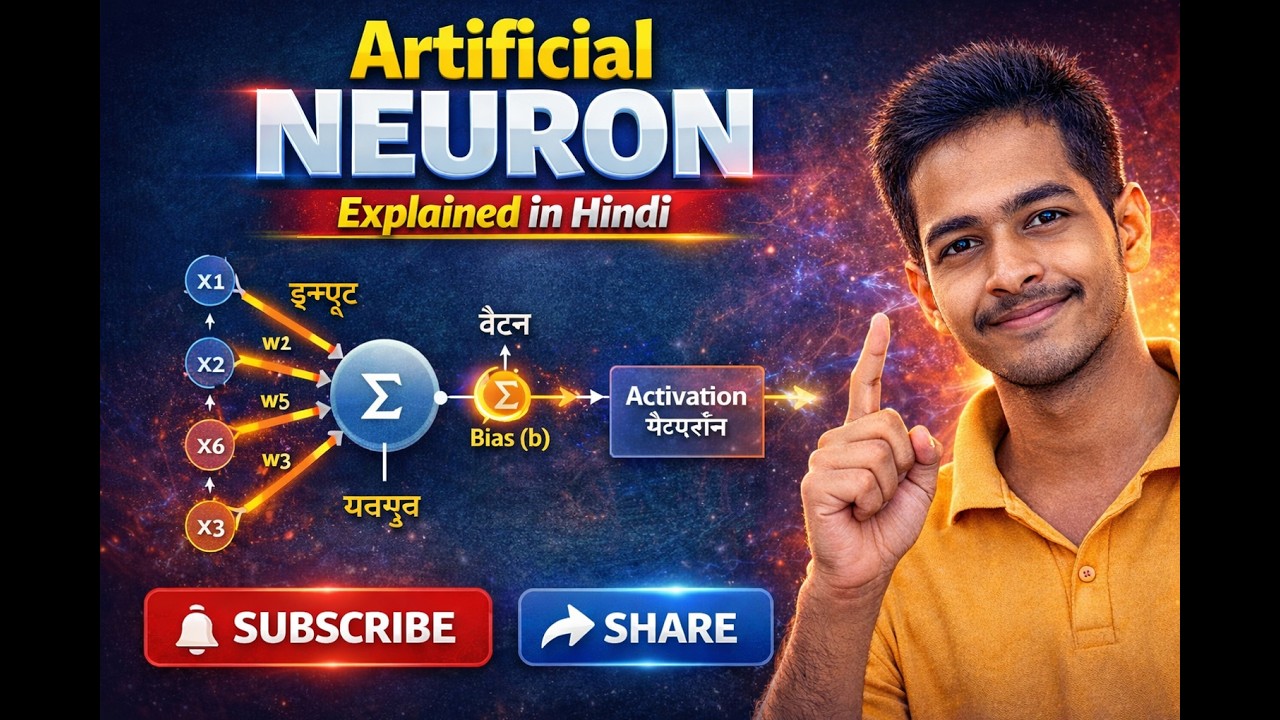 Artificial Neuron Explained in Hindi | Dendrite Axon Cell Body |  #softcomputing