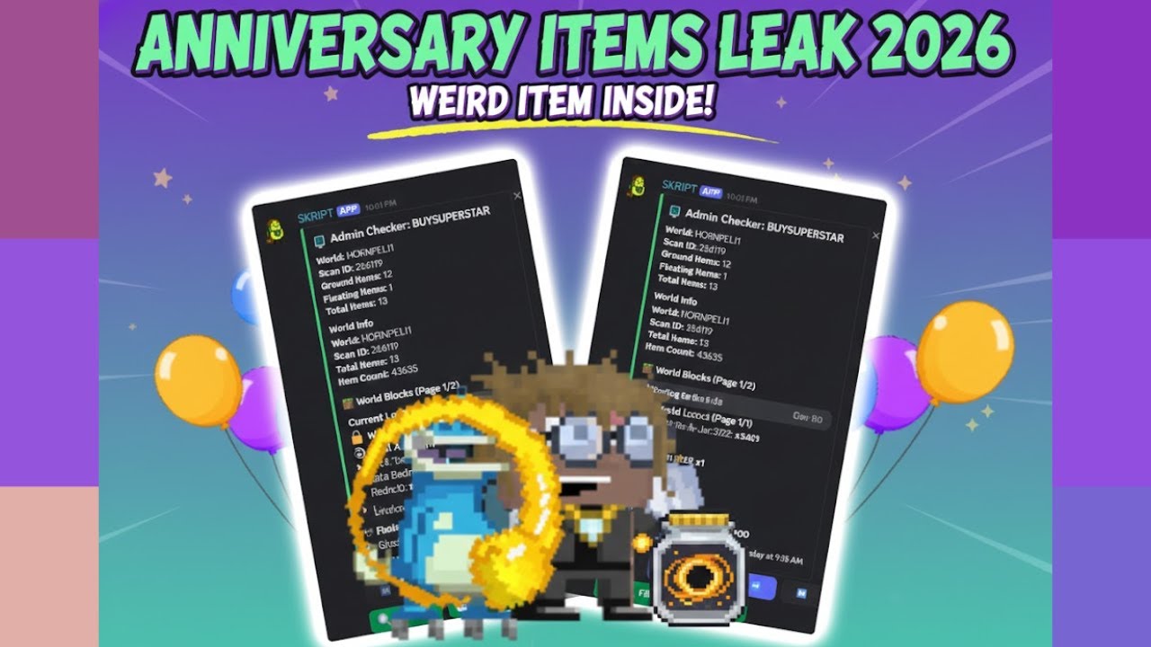 Growtopia - Anniversary Items 2026 Showcase + Gacha + Free Admin Checker & Growscan Service...