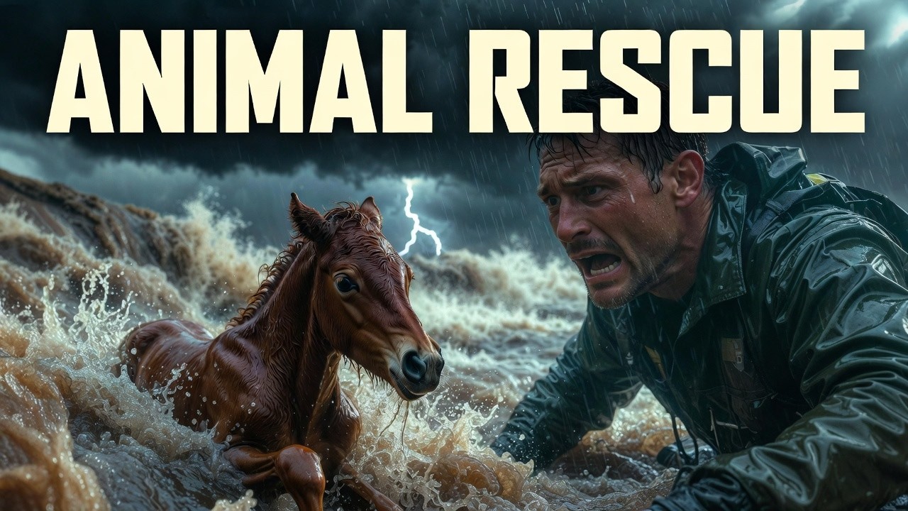 Wild Animal Rescue Story: The Storm Was Rising… Baby Foal Trapped in Flood River
