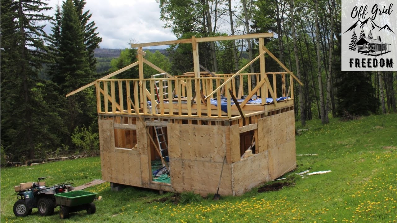 DIY Rough Cut 2x6 OFF GRID CABIN Ridge Beam | Building in the WILDERNESS