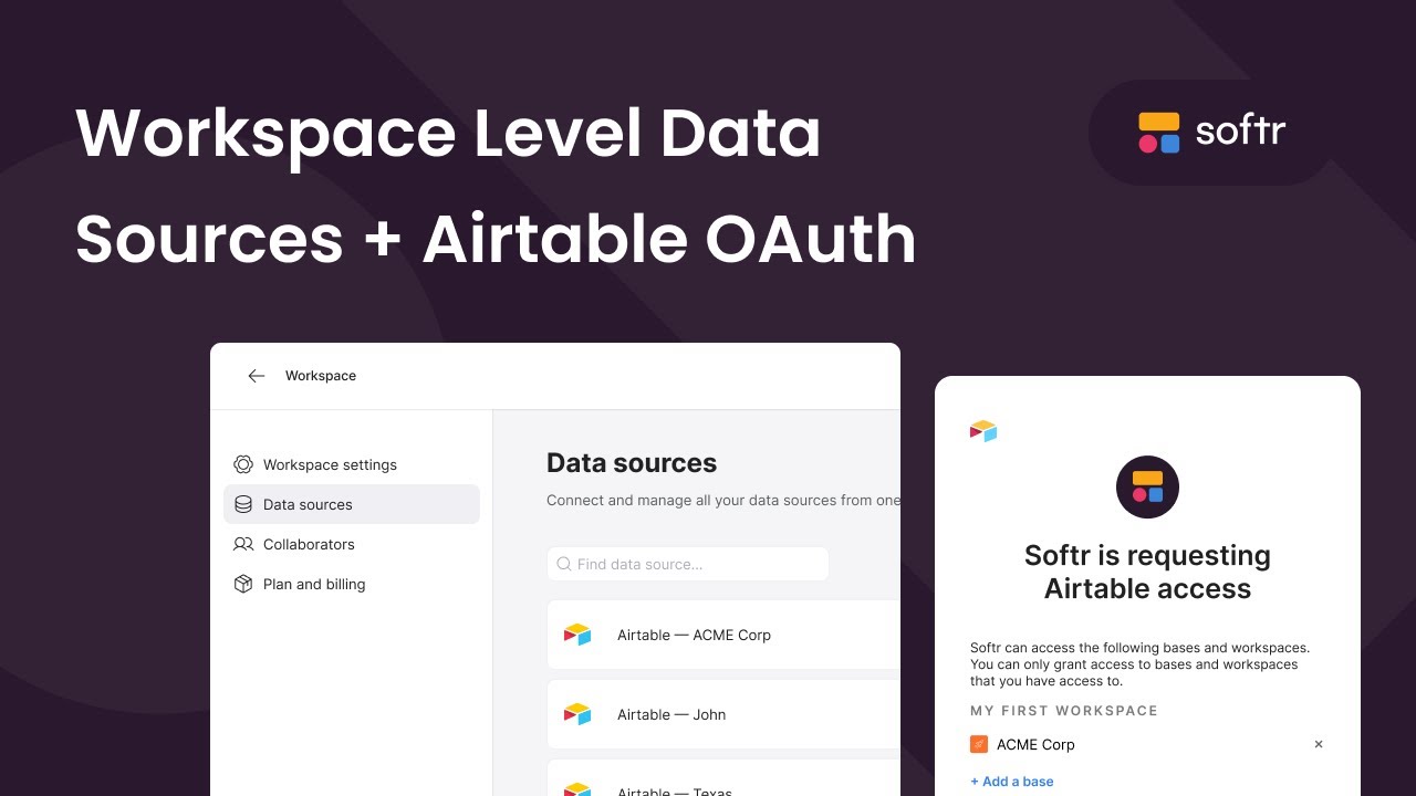 Manage&nbsp;Data&nbsp;Sources&nbsp;at&nbsp;Workspace&nbsp;Level&nbsp;+&nbsp;Airtable&nbsp;OAuth | Product Updates