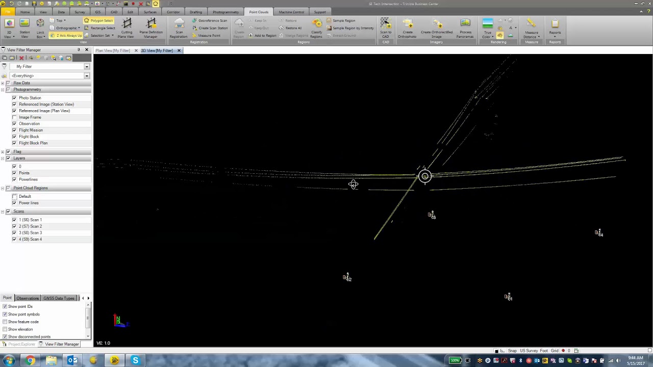 Powerline Extraction in TBC using Scan Data