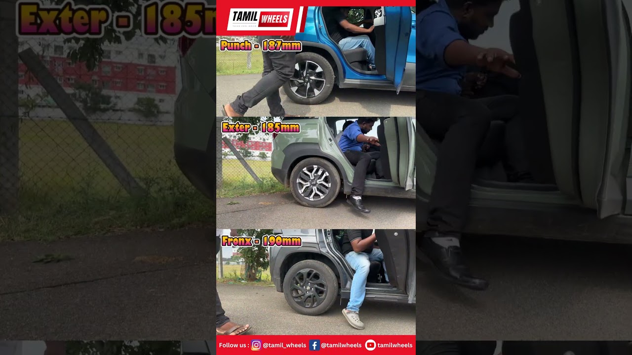 Ground Clearance Test | Rear Seat Comfort Test | Fronx Vs Exter Vs Punch |  #exter #punch #fornx