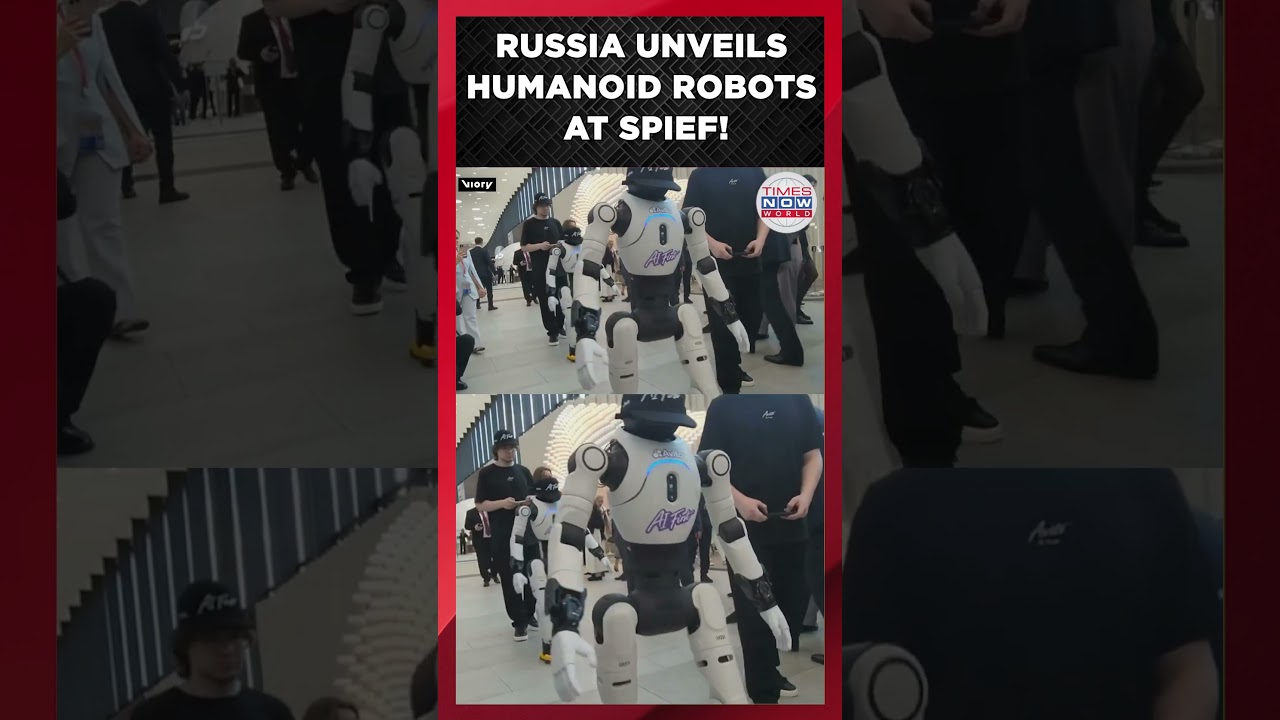 WATCH | FORWARD, MARCH! Humanoid Robots Parade Stuns SPIEF! | Times Now World