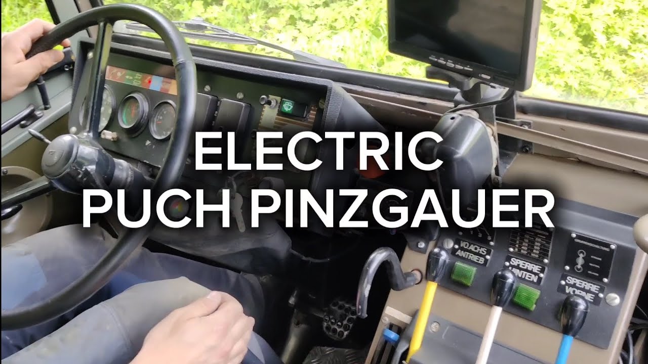 Driver perspective of EV Converted PUCH PINZGAUER