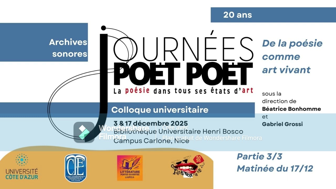 Colloque Poët Poët - Jour 2 - Partie 2